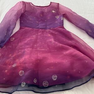 Rapunzel from Tangled Disney Purple and Pink Sheer Long Sleeve Dress size 7/8